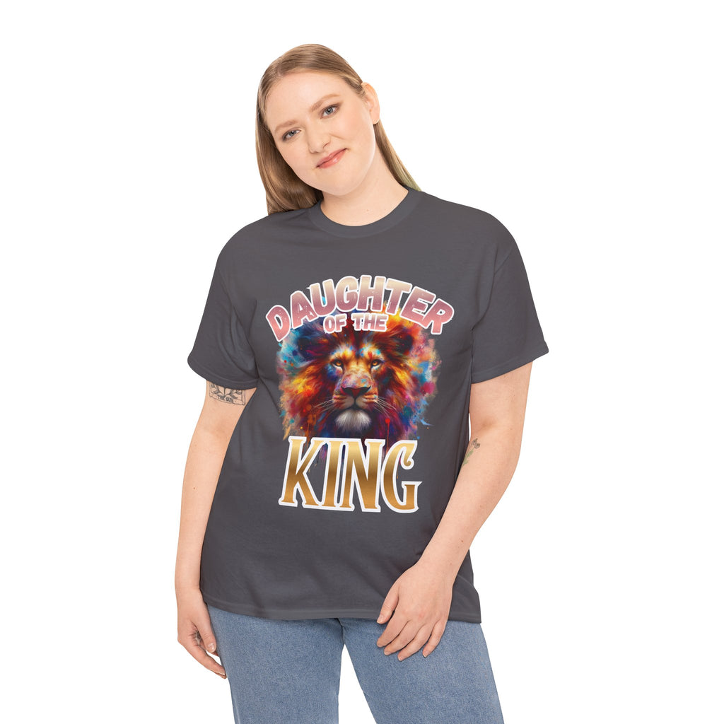Daughter of the King Lion Tee — Colorful Faith-Inspired Graphic T-Shirt