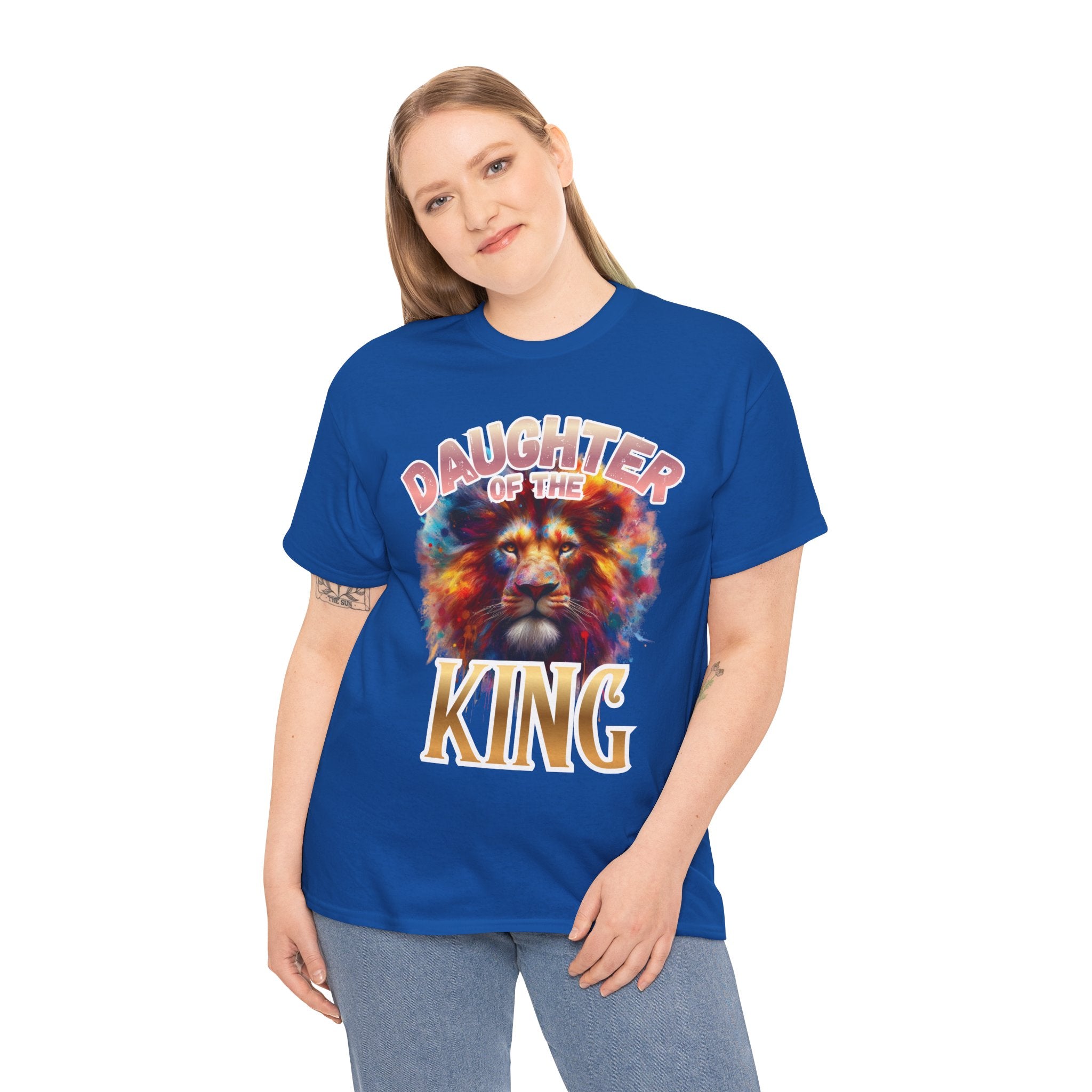 Daughter of the King Lion Tee — Colorful Faith-Inspired Graphic T-Shirt