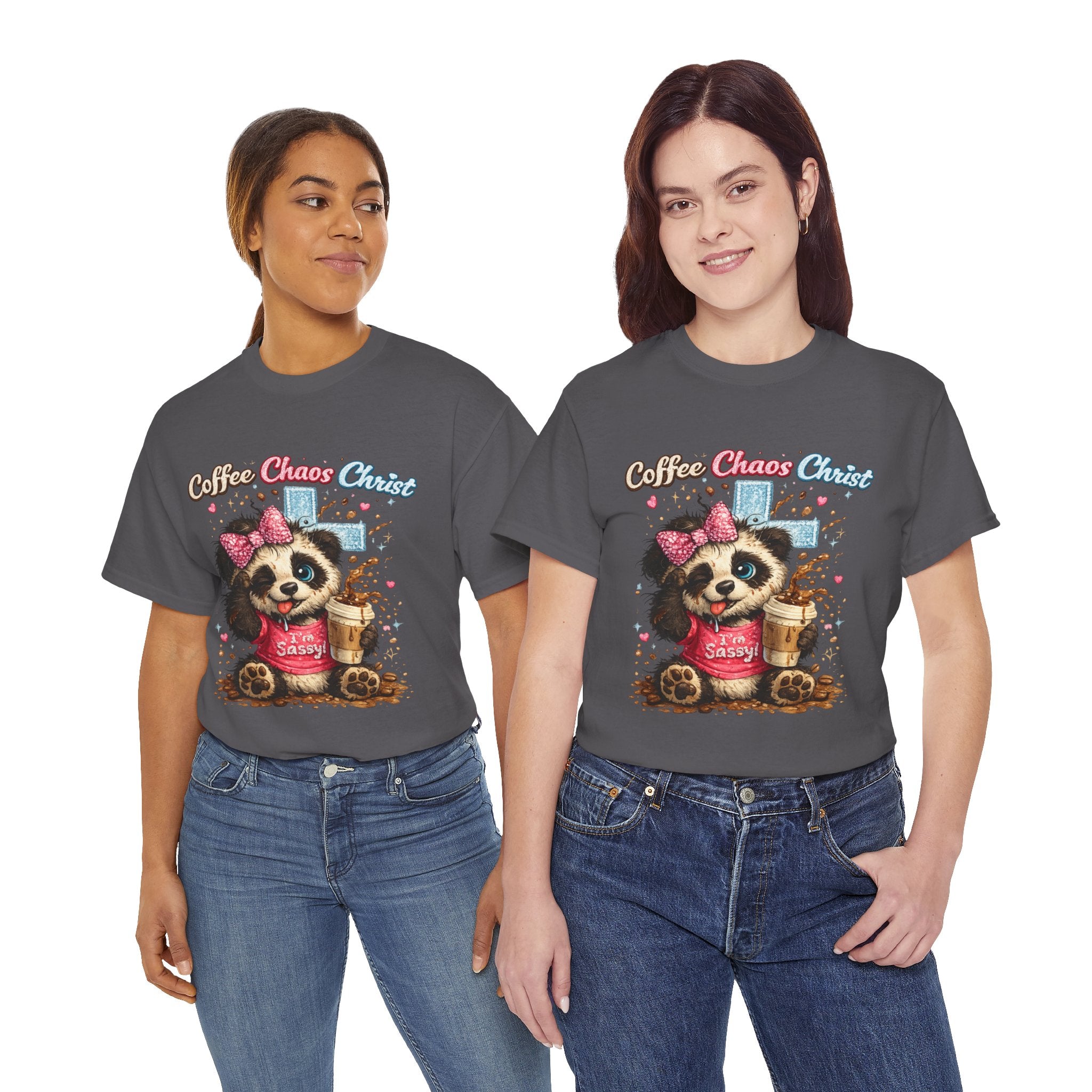 Coffee Chaos Critter T-Shirt — Cute Sassy Panda Coffee Tee