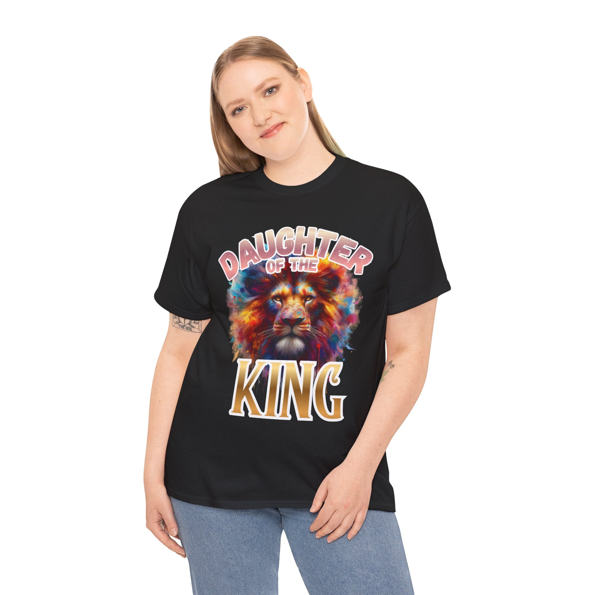Daughter of the King Lion Tee — Colorful Faith-Inspired Graphic T-Shirt