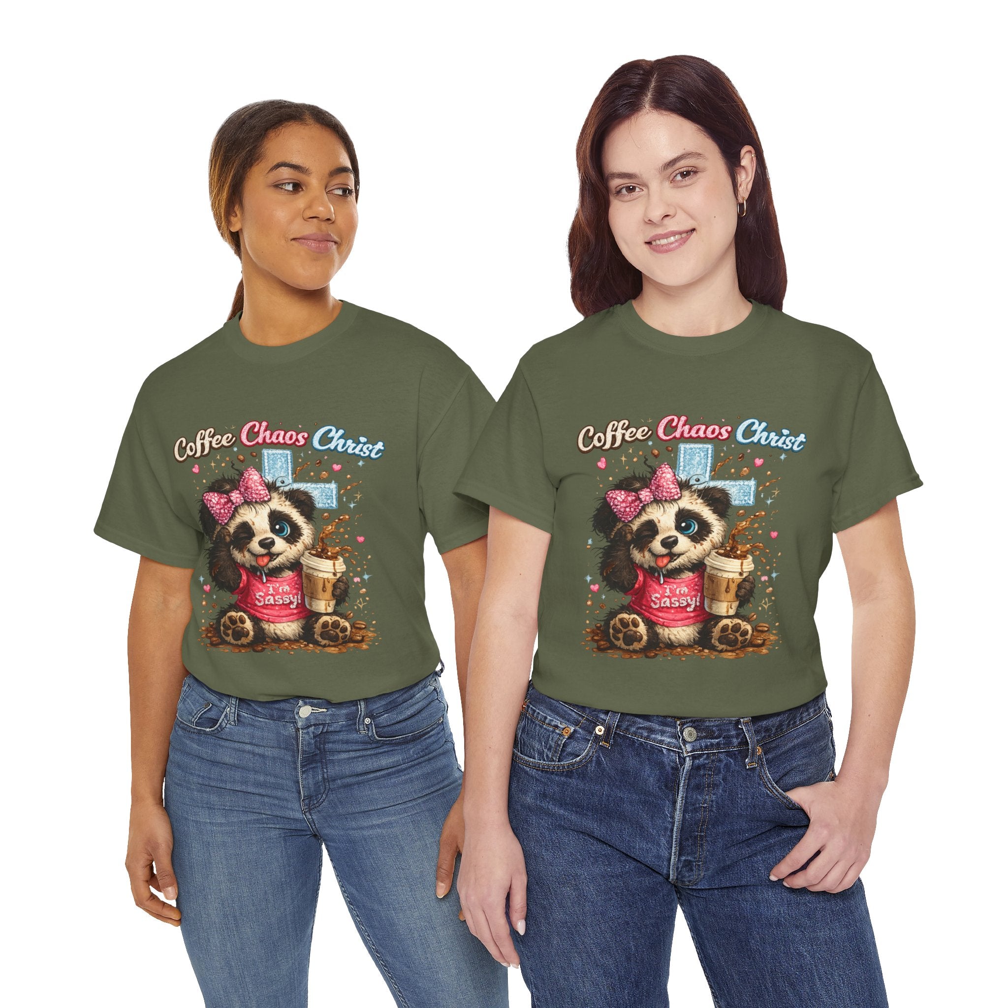 Coffee Chaos Critter T-Shirt — Cute Sassy Panda Coffee Tee