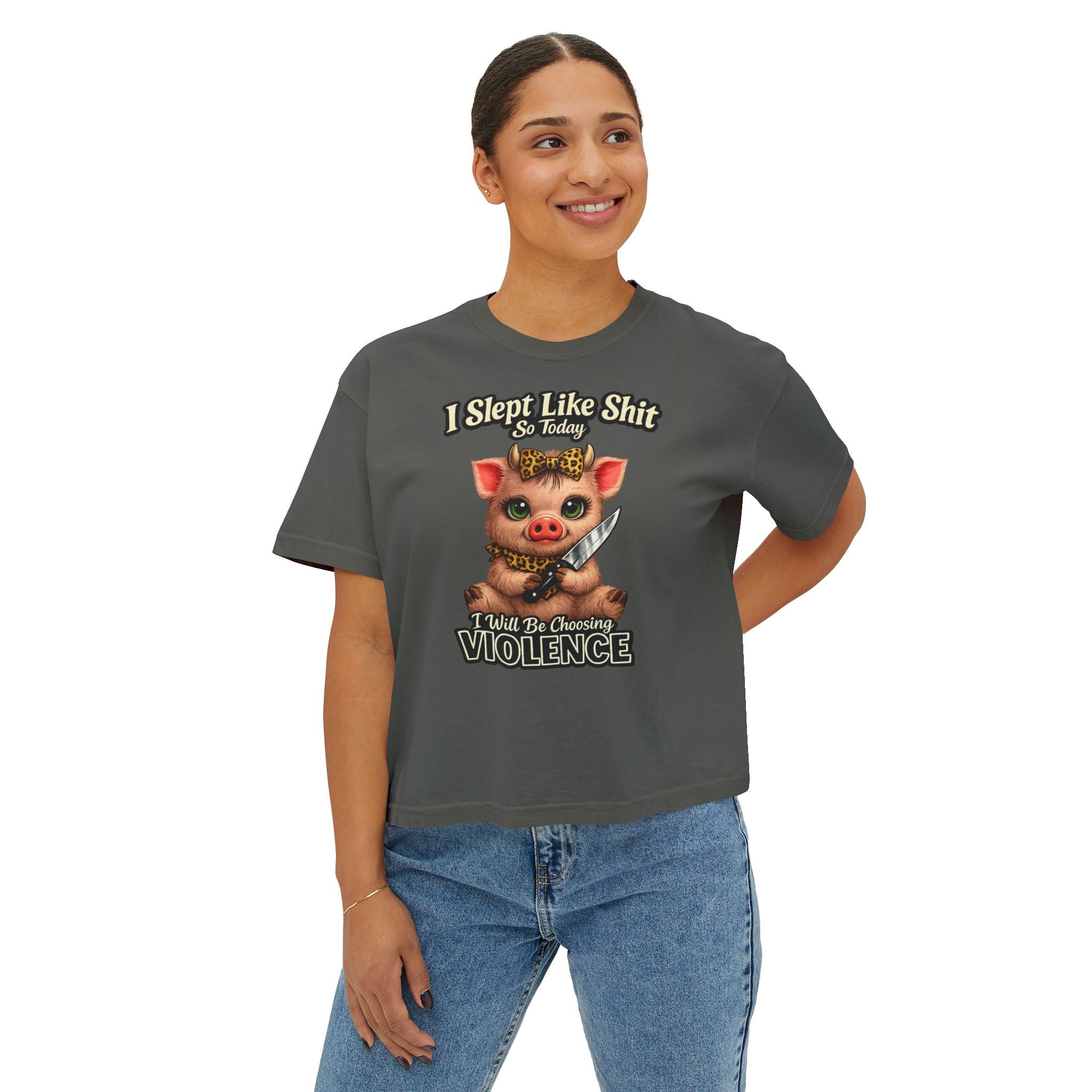 I Slept Like Shit Today I Will Be Choosing Violence Pig Tee