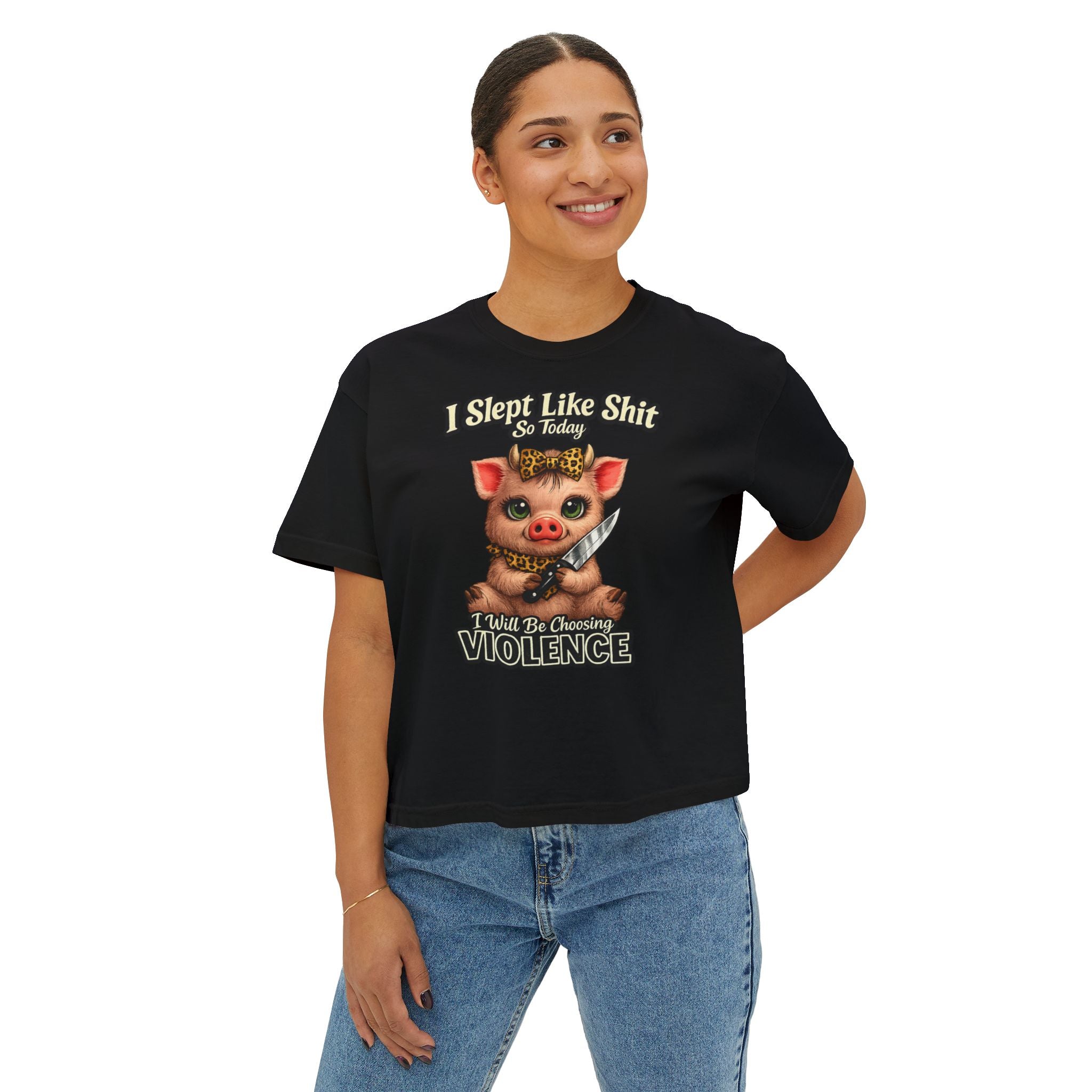 I Slept Like Shit Today I Will Be Choosing Violence Pig Tee