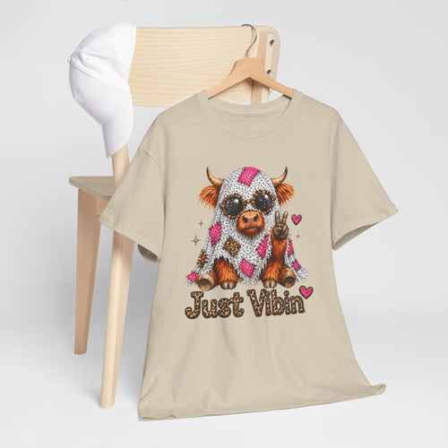 Cow With Blanket "Just Vibin" T‑Shirt