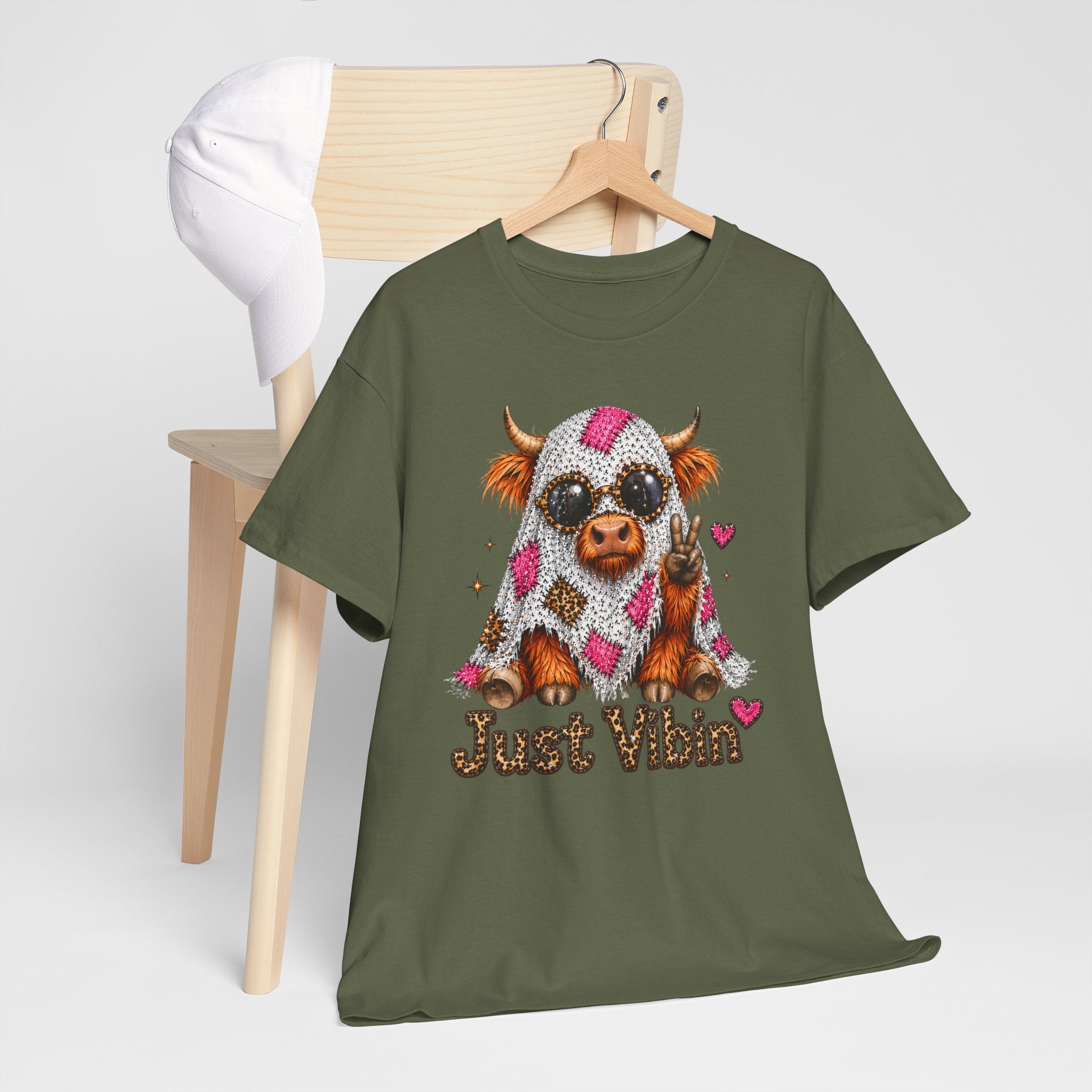 Cow With Blanket "Just Vibin" T‑Shirt