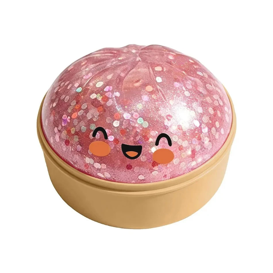 Realistic Dumpling Squeeze Toy With Bamboo Steamer