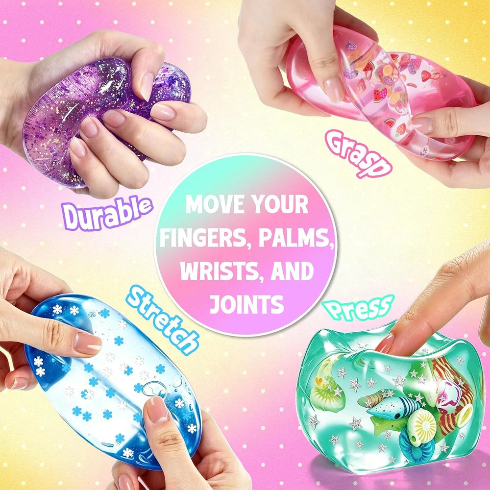 Glitter Filled Cube Stress Ball Set